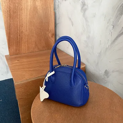 Blue Lychee Pattern One-shoulder Portable Shell Bag