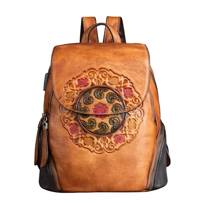  New Women's Leather Backpack with Cow Leather