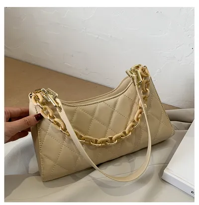  One-Shoulder Messenger Bag Female Fashion Portable Small Fragrance Rhombus Chain Bag
