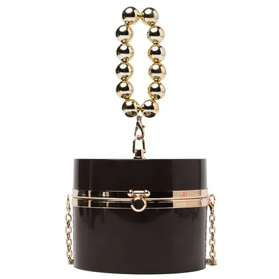  Summer Acrylic Transparent Box Round Bucket Bag Net Celebrity Single Shoulder Bag