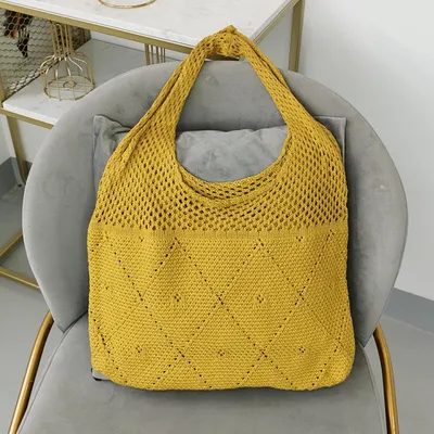  Knitted Hollow Woolen Yarn Bag Vest Bag Handbag Shoulder