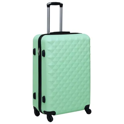   hard shell trolley, mint green ABS;   hard shell trolley, golden ABS