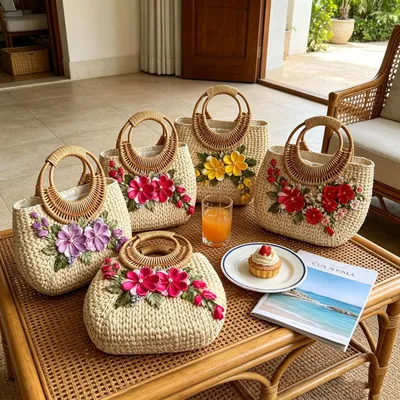 Straw Tote Bag For The Beach And Seaside