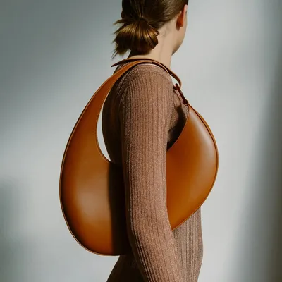  Trendy Super Personality Crescent Shape Large Capacity Underarm Bag