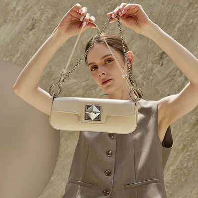 Genuine Leather Korean-style Fashionable And Minimalist Small Square Bag