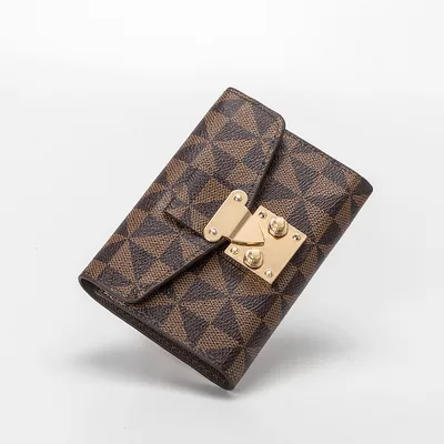  Light Luxury New Small Wallet Women's Short Lock Print Multi Card Anti Degaussing Large Capacity Folding Wallet