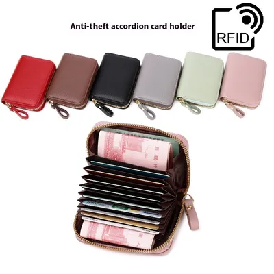 Anti-theft Swiping Expanding Card Holder Men's Ladies Card Holder Card Holder Multifunctional Zipper Small Wallet