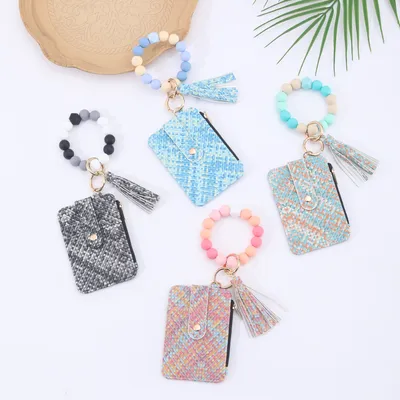 Silicone Bead Bracelet Weaving Pattern Card Holder Coin Purse