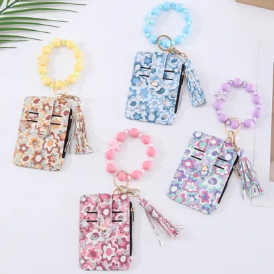 Multi-card Slot Zippered Coin Purse With A Tassel Charm