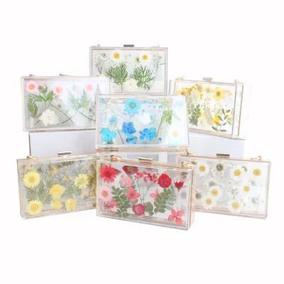 Acrylic Transparent Flower Shoulder Messenger Bag