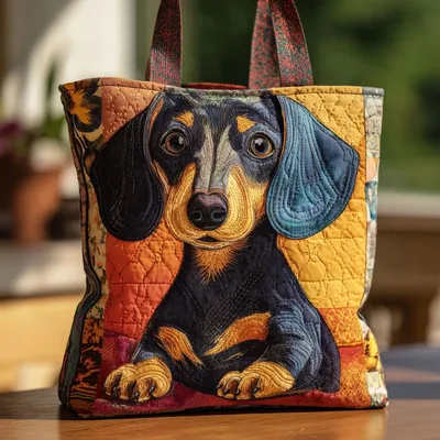 300g Canvas Dog-Printed Tote And Shoulder Bag