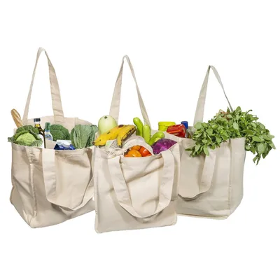 6-pocket Cotton Fruit And Vegetable Handbag