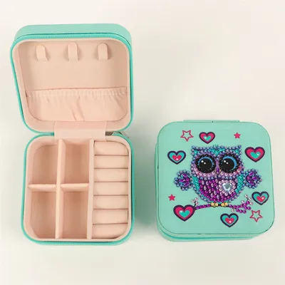 5D Diamond Painting Jewelry Storage Box Animal Diy Round Diamond