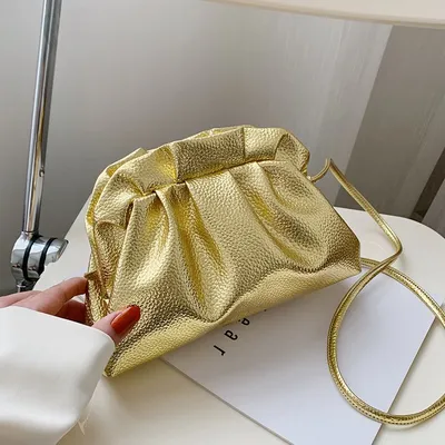  New Net Celebrity The Same Cloud Bag Silver Bag Shoulder And Armpit Dumpling Bag