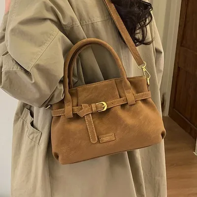 A Stylish Matte-finish Crossbody Shoulder Bag