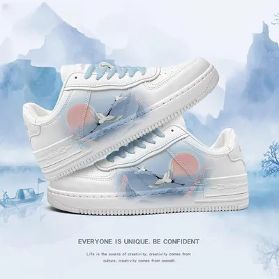 Ancient Style White Crane Board National Style Cute Wild White Shoes