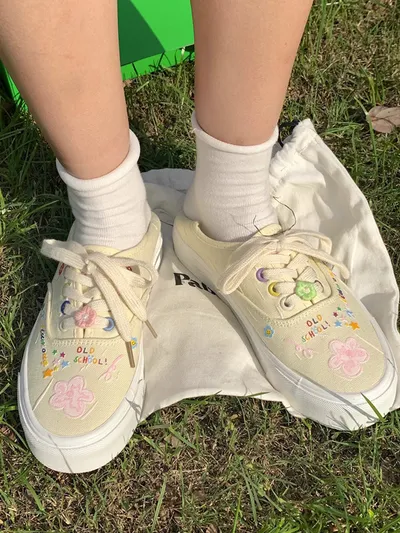 All-match Art Cute Student Custard Canvas Shoes Women