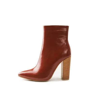 About thick all-match leather boots
