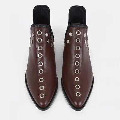 All-match Pointed Rivet Personality Short Boots
