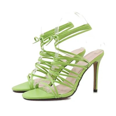  Spring And Summer New Fashion Versatile Banquet Ankle Strap Thin High Heeled Sandals