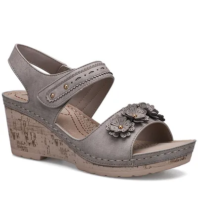  New Style Velcro Wedge Heel Casual Comfortable Sandals Women