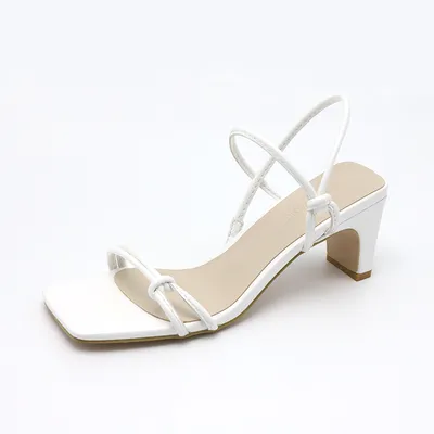 Summer New Style Two-Wear Fashion Simple Personality Trend With A Small Square Head Thick High-Heeled Fashion Women's Sandals And Slippers