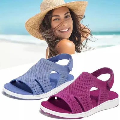  New Women's Soft & Comfortable Sandals Mesh Upper Breathable Sandals Adjustable Cross-strap Design Sandalias