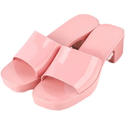  Women's Summer Slippers, Wear Thick-heeled Flip-flops And Square-toed Platform Sandals