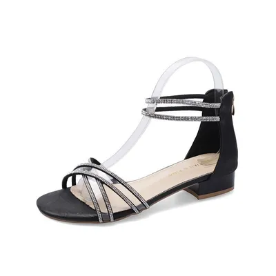 Spring New Sandals Women's Flat-heeled Thick-heeled Toe