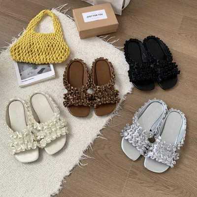 Womens French-style Square-toe Open-toe Sandals