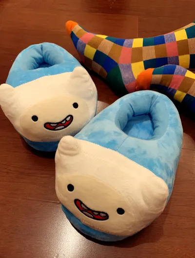 Adventure Time With Finn And Jake Plush Slippers Abao Old Leather Bag Root Cotton Drag Home Slippers Children's Gifts Adventure Time Surrounding