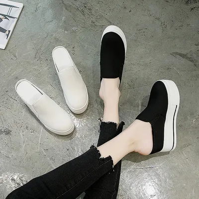 9.0cm Increased Casual Shoes Canvas Breathable Single Shoes