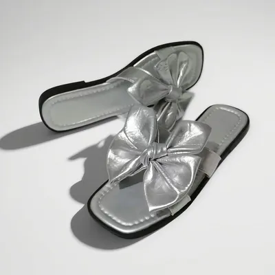 2026 New Fashion Bow Slip-On Slide Sandals, Versatile Open To Outdoor Women Shoes