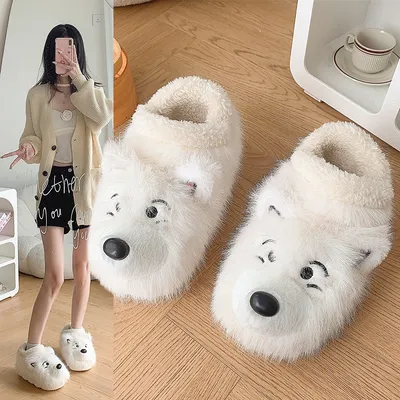 Ankle Wrap Cotton Slippers Female Interior Home Insulated Cotton-padded Shoes