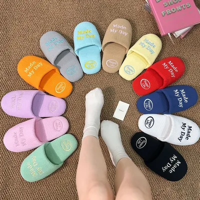 Household Slippers Embroidered Quiet High-end Lightweight