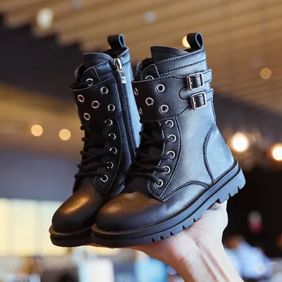  Autumn Winter Leather Children Shoes Boys Girls Boots