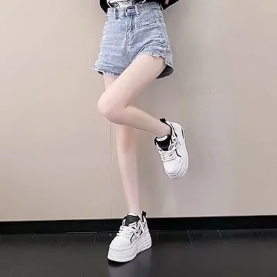 10CM Invisible Hidden Heel White Shoes Female