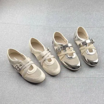 2026 Summer New Korean Style Hollow Mesh Mary Jane Shoes For Women, Fashion Versatile Comfort Soft Flat Loafers
