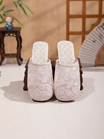 2026 New Women S Closed-Toe Mesh Mule Shoes - Summer Linen Woven Breathable Cloth Flats, Slip-On Lazy Shoes For Outdoor Wear
