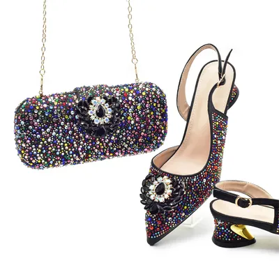 Womens Hard-Case Gemstone Handbag Set
