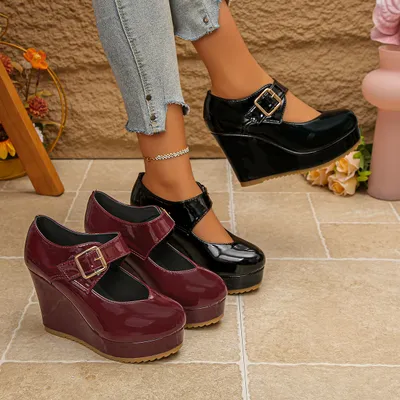 Womens Waterproof Platform Round-toe Ultra-high Heels