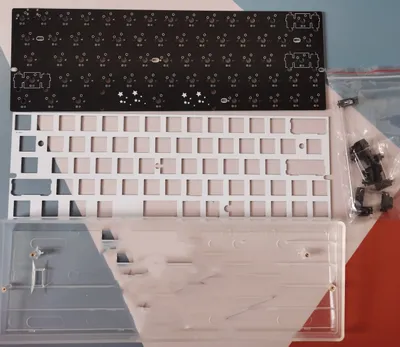 Customized Mechanical Keyboard Kit Left 64 Glass Fiber Positioning Plate RGB Bottom Light