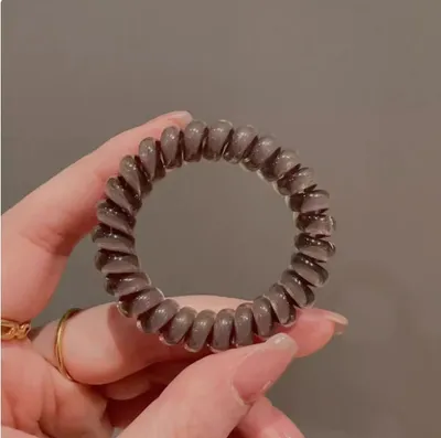 Jelly telephone line hair circle-coffee color-1 piece