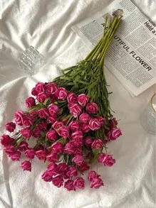 Simulated Rose Bouquet-Light Red-3 pcs