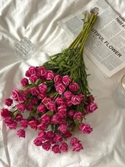 Simulated Rose Bouquet-Light Red-3 pcs