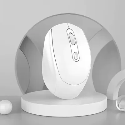 White Wireless Optical Mouse 3 Buttons 1600DPI