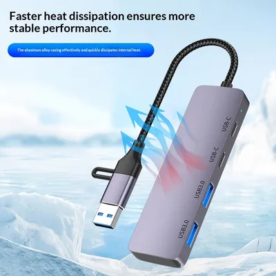 Portable Household Use Dual-function USB 3.0 Hub