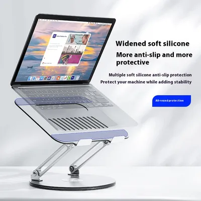 Aluminum Alloy Rotatable Laptop Stand Desktop Height Increased By Lifting And Foldable