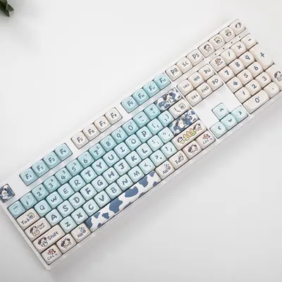 Small Square Milk Cow Moa Sublimation Keycaps