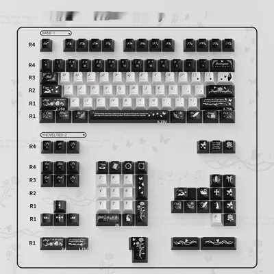 Night Butterfly Pearl-Look Metal Mechanical Keyboard Keycaps Customizable
